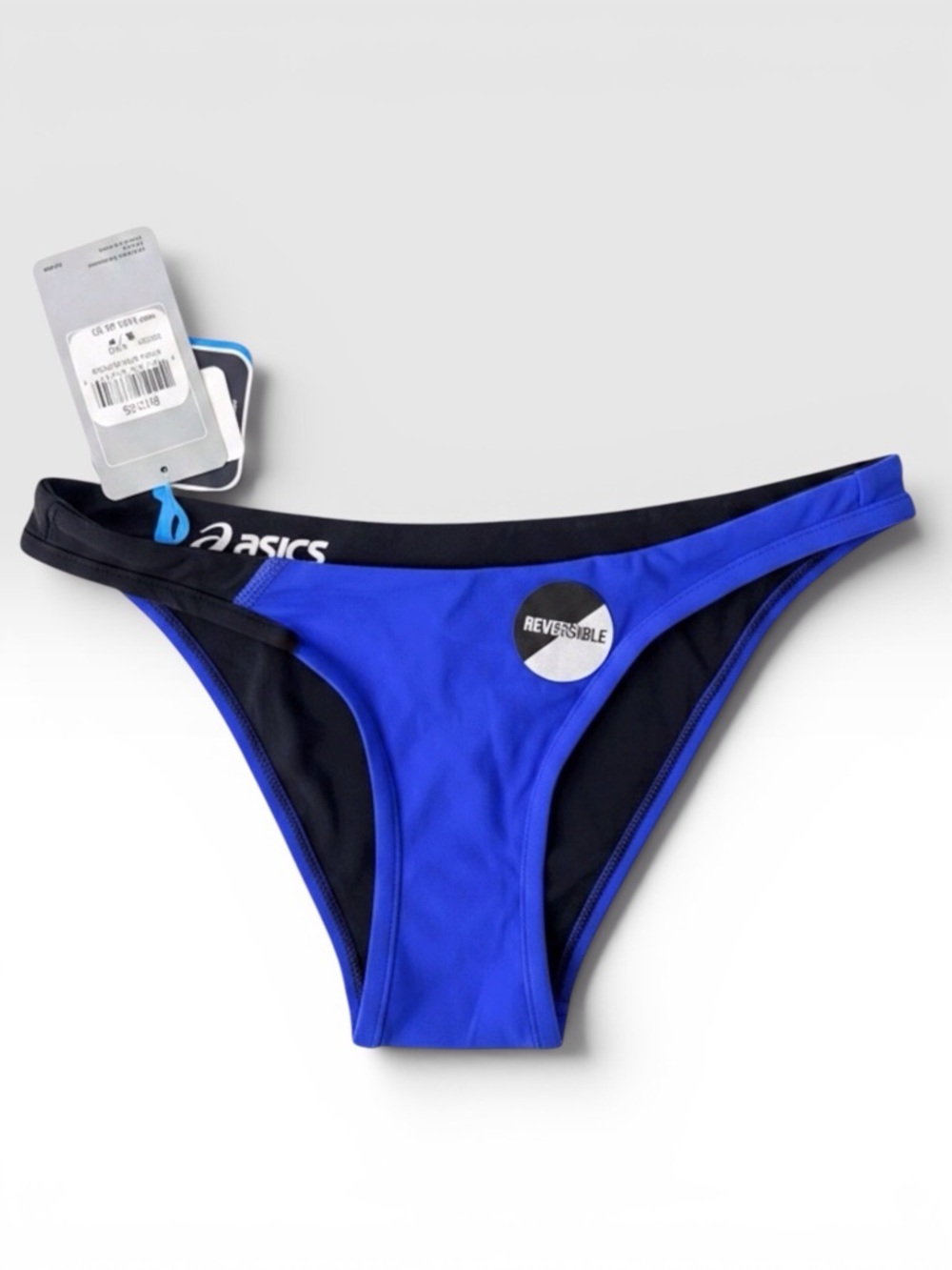 ASICS Kanani Reversible Bikini Bottoms Volleyball R. Blue/Black Sizes-S/L NWT